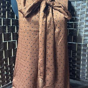 Banana Republic Brown Polka Dot Top Blouse Large